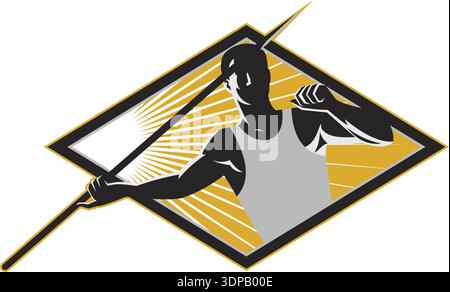 Track and Field Athlete Javelin Throw Retro Stock Photo - Alamy