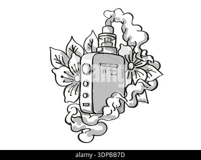 Vape Electronic Cigarette Smoking Tattoo Stock Photo