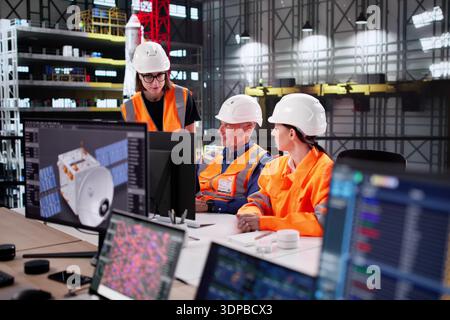 Engineer Leading Training On SCADA Software For Civil Rocket Research. Stock Photo