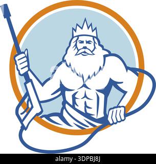 Neptune, Roman god of the sea, holding a trident Stock Photo - Alamy