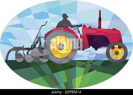 Vintage Farm Tractor Side View Woodcut Black and White Stock Photo - Alamy