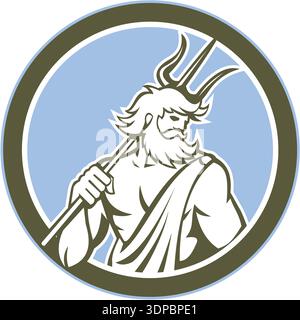 Neptune, Roman god of the sea, holding a trident Stock Photo - Alamy