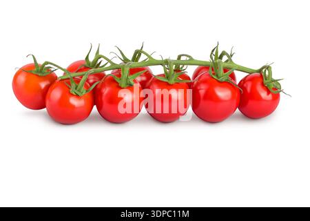 Cherry tomato bunch closeup isolated on white background Stock Photo