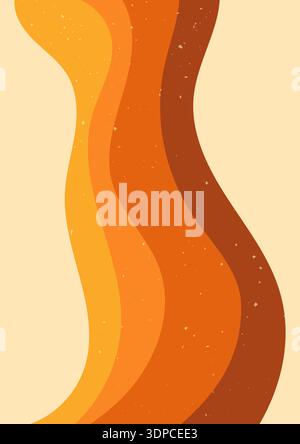 Zebra groovy color Y2K poster. Wavy abstract trippy vertical lines. Stock Vector