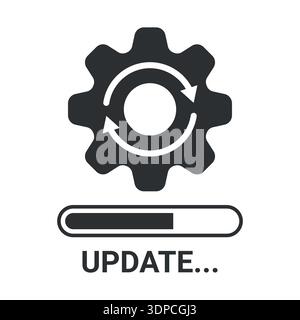 Upgrade or Update system icon concept of upgrade application progress icon for graphic and web design vector stock illustration Stock Vector