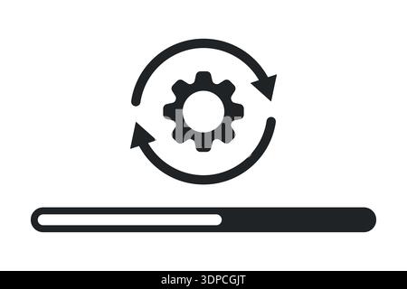 Upgrade or Update system icon concept of upgrade application progress icon for graphic and web design vector stock illustration Stock Vector