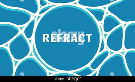 Blue organic cell pattern banner with refract text inside a circular center field Stock Vector