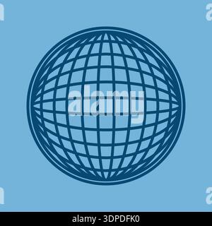 A modern global icon illustration symbolizing worldwide connection, international communication, digital network, global business, and technology conc Stock Vector