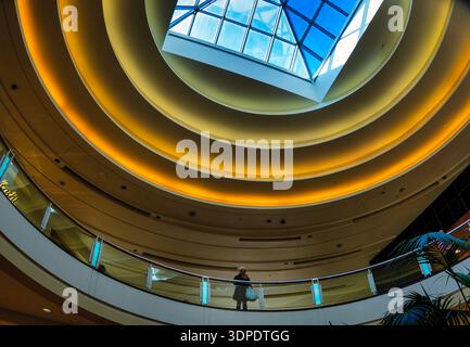Looking up a skylight in the ceiling Stock Photo