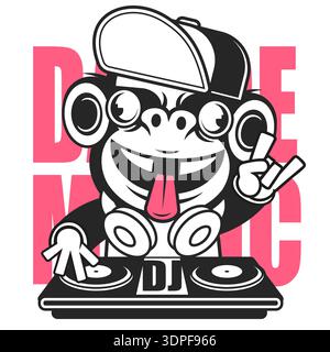 DJ icon. DJ icon vector. Linear style sign for mobile concept and web design. DJ symbol illustration. vector graphics - Vector Stock Vector