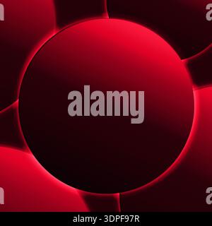 Red abstract circular background with glossy modern design and dark center for graphic use Stock Photo