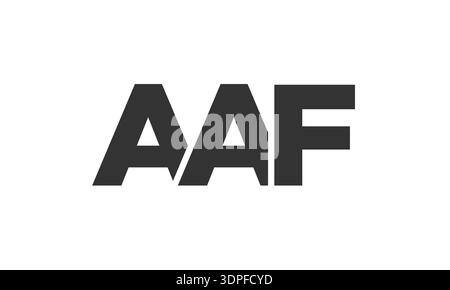 AAF logo design template with strong and modern bold text. Initial based vector logotype featuring simple and minimal typography. Trendy company ident Stock Vector