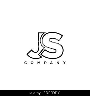 Trendy letter J and S, JS logo design template. Minimal monogram initial based logotype for company identity. Stock Vector
