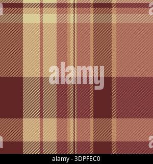 Cute seamless vector pattern, geometric plaid texture background. Goose foot fabric check tartan textile in red and orange colors palette. Stock Vector