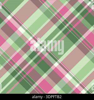Picnic blanket seamless plaid fabric, sparse textile vector texture. Overlay pattern tartan background check in light and green colors palette. Stock Vector