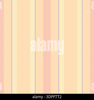 Grder vector textile seamless, simple fabric pattern lines. Cape vertical texture background stripe in peach puff and lemon chiffon colors palette. Stock Vector