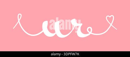 UR initial wedding monogram calligraphy vector illustration. Hand drawn lettering u and r love logo design for valentines day poster, greeting card, p Stock Vector