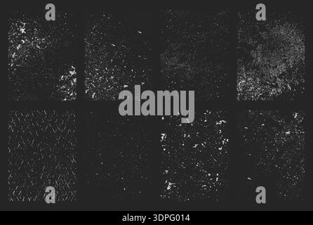 Distressed Dust and Grain Grunge Textures Set Stock Vector