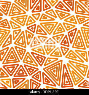 Vector seamless pattern. Large shape size. Multiple repeated inner triangles. Monotone style. Repeatable pattern. Trending vector tiles. Stock Vector