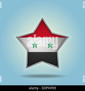 flag star glossy. Isolated on color gradient background Stock Vector
