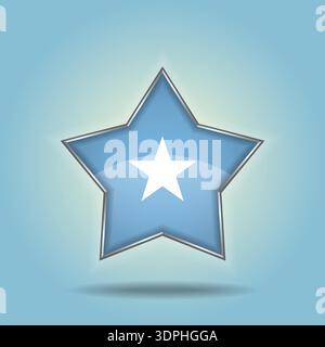 Somalia flag star glossy. Isolated on color gradient background Stock Vector