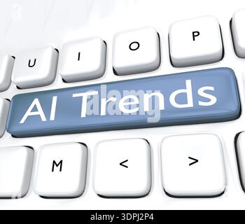 3D illustration of the script AI Trends. Stock Photo