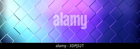 Abstract geometric tile texture background with square pattern and blue purple gradient, smooth glossy surface suitable for technology themes, corpora Stock Photo