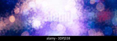 Abstract bokeh light background with purple and blue gradient glow, soft blurred texture suitable for technology themes, wallpapers, banners, presenta Stock Photo