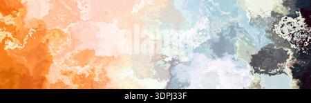 Abstract pastel mineral texture background with orange and blue marbled pattern, soft organic surface suitable for decorative wallpapers, overlays, ba Stock Photo