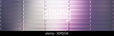 Abstract futuristic UI panel background with glossy rounded rectangles, metallic glassmorphism interface in purple silver gradient tones, modern neumo Stock Photo
