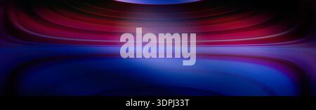 Futuristic abstract neon gradient background with glossy curved lines in red and blue tones, dynamic glowing light bands, sci-fi technology backdrop, Stock Photo
