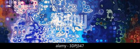Abstract liquid glass texture background with blue gradient and flowing organic shapes, smooth glossy surface suitable for modern technology themes, w Stock Photo