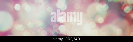 Abstract pastel bokeh background with soft glowing light circles in pink mint and peach tones, dreamy defocused festive backdrop, romantic luminous bl Stock Photo