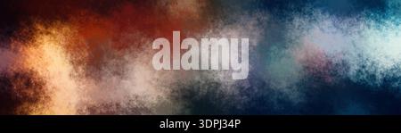 Abstract dark grunge gradient background with dramatic warm and cool tones, distressed smoky texture in red blue and beige colors, moody atmospheric s Stock Photo