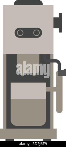 Flat illustration of a countertop coffee maker with a carafe and simple control section Stock Vector
