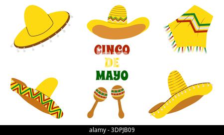 Cinco de Mayo holiday Festive Fiesta Parade. For ads web design marketing visuals. Vector illustration. Stock Vector