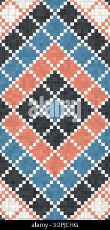 Scandinavian style seamless mosaic tiles pattern Stock Vector