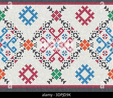 Scandinavian style seamless mosaic tiles pattern Stock Vector