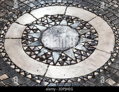 Cosmatesque Mosaic Floor Detail in the Basilica of Santa Maria Maggiore, Rome Stock Photo