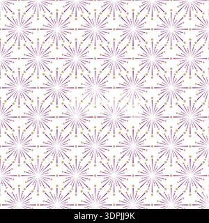 Festive Purple and Gold Starburst Repeating Pattern Design Stock Vector