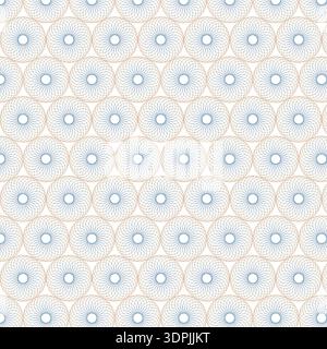 Intricate Spirograph Circles Repeating Motif Pattern Stock Vector