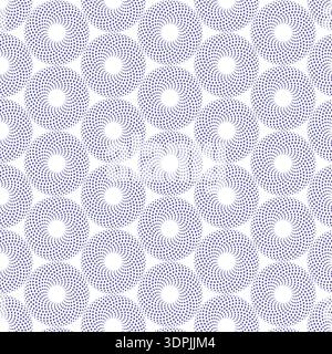A mesmerizing seamless pattern featuring hypnotic dotted rings arranged in rhythmic symmetry, perfect for modern wallpapers, textiles. Stock Vector