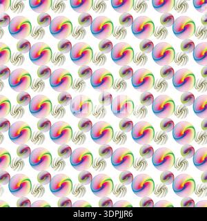 Vibrant Gradient Orbs with Swirling Vortex Pattern Design Stock Vector
