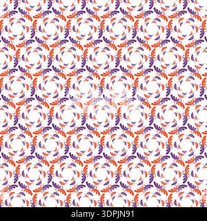 Vibrant Abstract Floral Swirls Seamless Texture Pattern Stock Vector