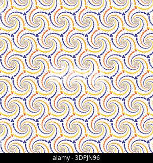 Vibrant Swirling Dot Tessellation Pattern Design Stock Vector