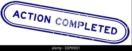 Grunge black action completed word rubber seal stamp on white background Stock Vector