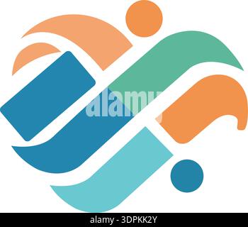 Abstract logo icon design minimal style illustration logotype symbol modern man logo Stock Vector