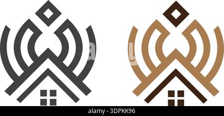 abstract lines for company logo, black color home logo deisgn community logos, and more Free Vector home logo design Stock Vector