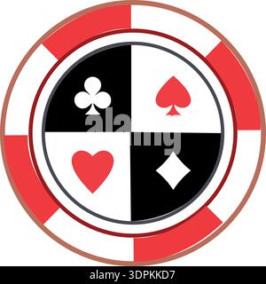Casino chip icon poker chip vector icon logoCasino chips for poker or rouletteVector illustration isolated on white background Stock Vector