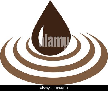 Coffee drop logo design.with a cross.Unique coffee logo Stock Vector